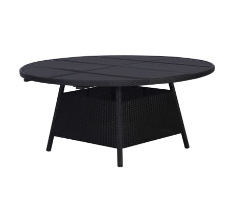 vidaXL Salon de jardin 11 pcs avec coussins Résine tressée Noir