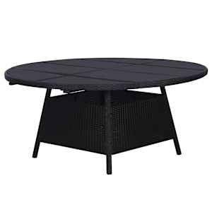 vidaXL Lauko valgomojo baldų komplektas, 11d., juodas, poliratanas