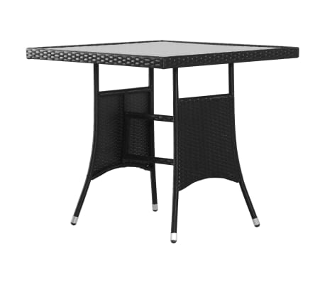 vidaXL Lauko valgomojo baldų komplektas, 5d., juodas, poliratanas