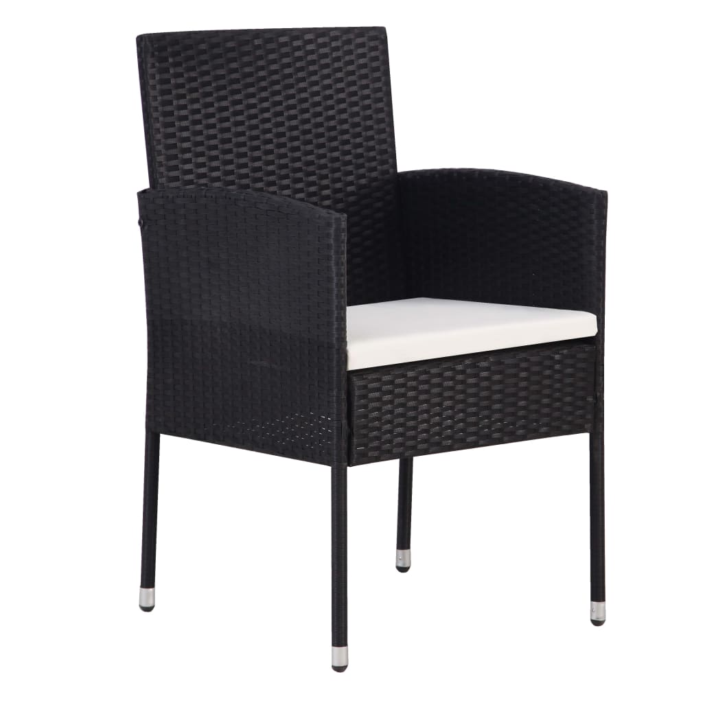 

vidaXL Tuinstoelen 2 st poly rattan zwart