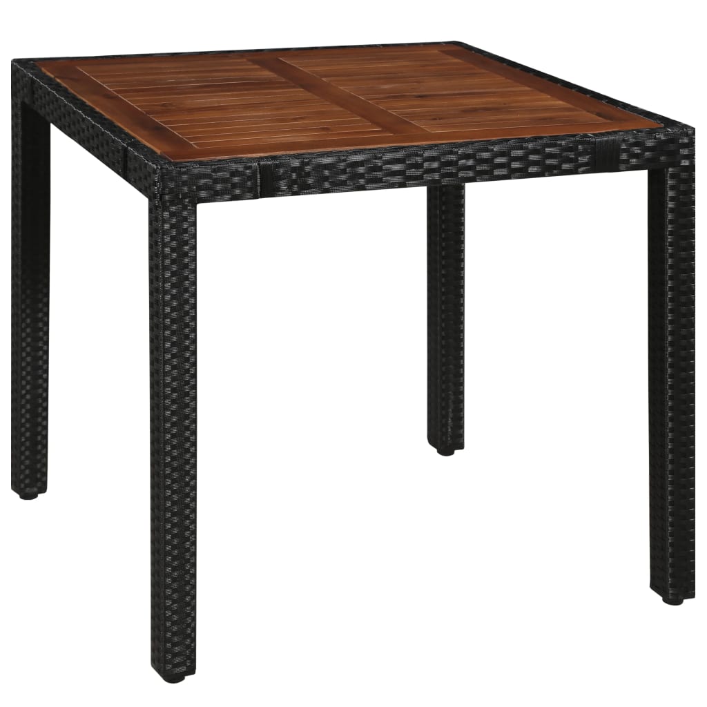 

vidaXL 5-delige Tuinset poly rattan en acaciahout zwart