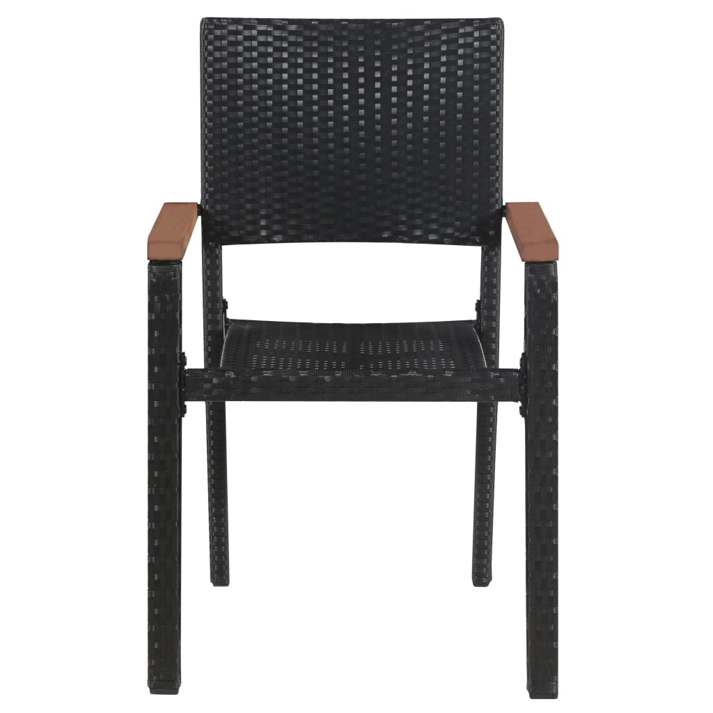 2 db fekete polyrattan kültéri szék 
