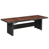 vidaXL Mesa comedor jardín ratán sintético madera maciza 240x90x74 cm