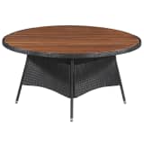 vidaXL Tavolo per Esterno Rattan e Legno Massello d'Acacia 150x74 cm