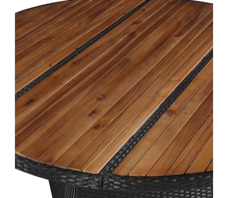 vidaXL Table de jardin 150x74cm Résine tressée et bois d'acacia solide