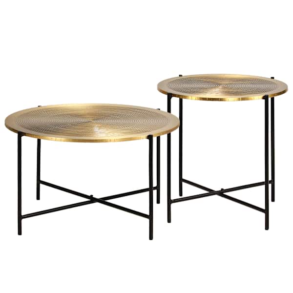 vidaXL laudade komplekt, 2 tk, messingi kattega MDF