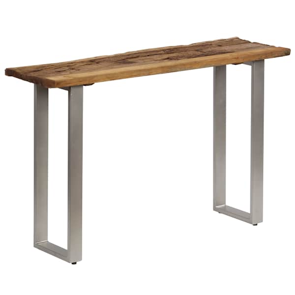 vidaXL konsoollaud, taastatud puit ja teras 120 x 35 x 76 cm