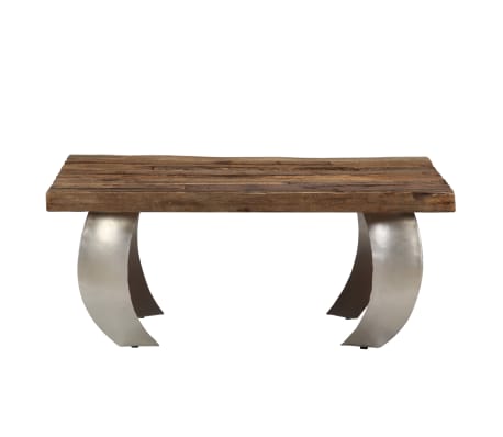 vidaXL Kavos staliukas, 80x78x35 cm, perdirbta mediena ir plienas