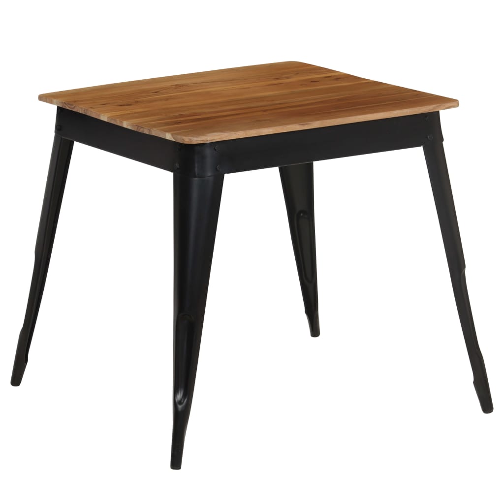 vidaXL Spisebord heltre akasie og stål 75x75x76 cm - Møbler > Bord > Spisebord
