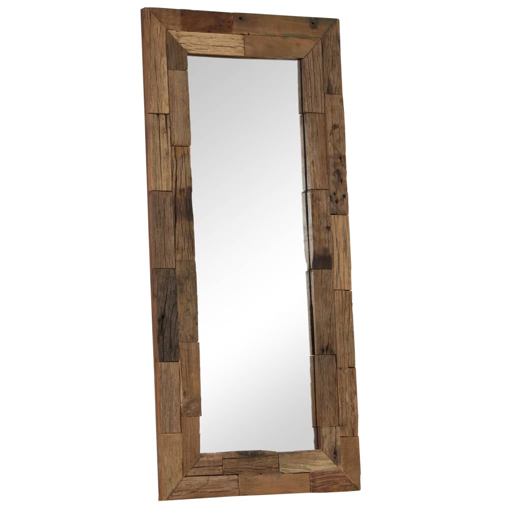 vidaXL Spegel massivt återvunnet trä 50x110 cm