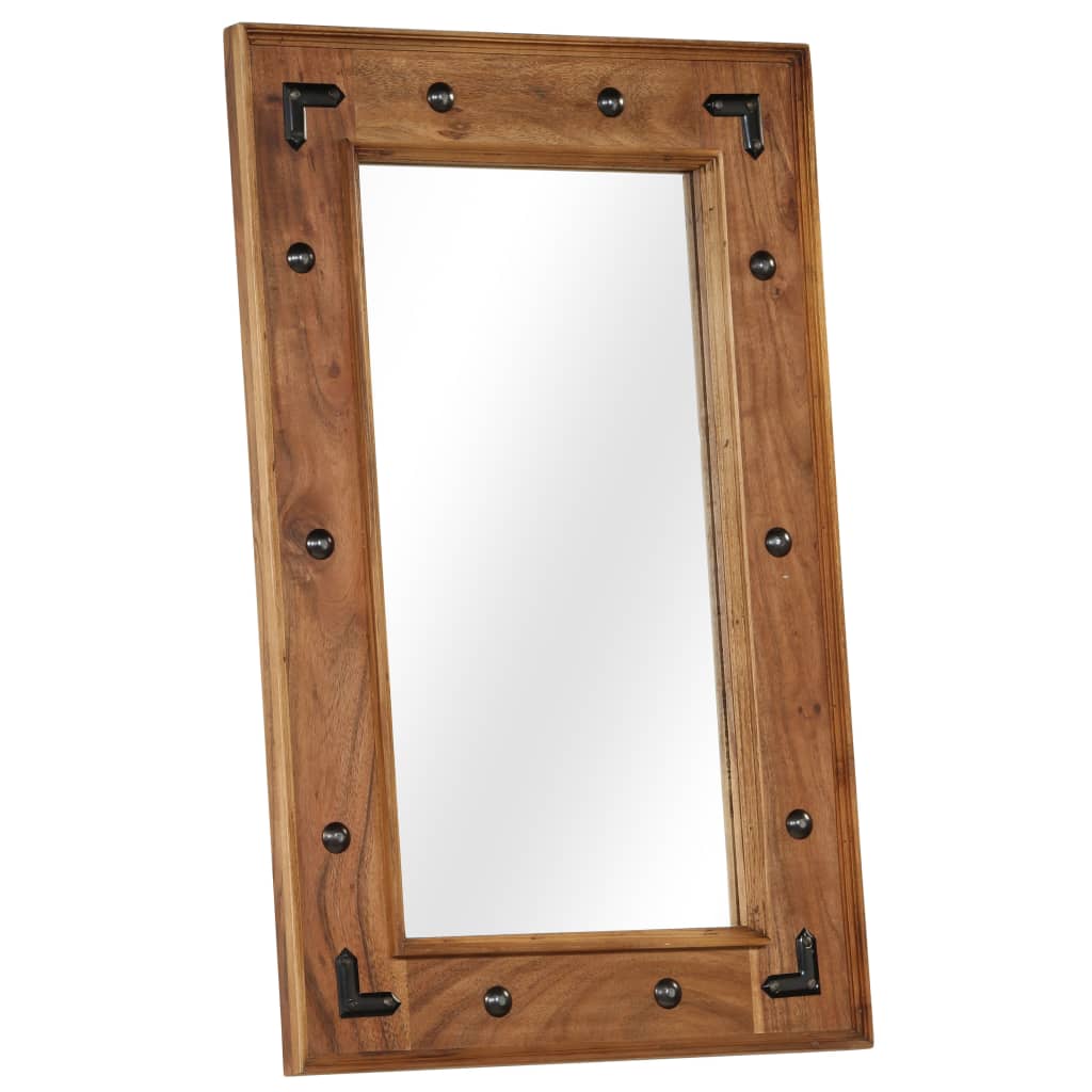 vidaXL Espejo de madera maciza de acacia 50x80 cm