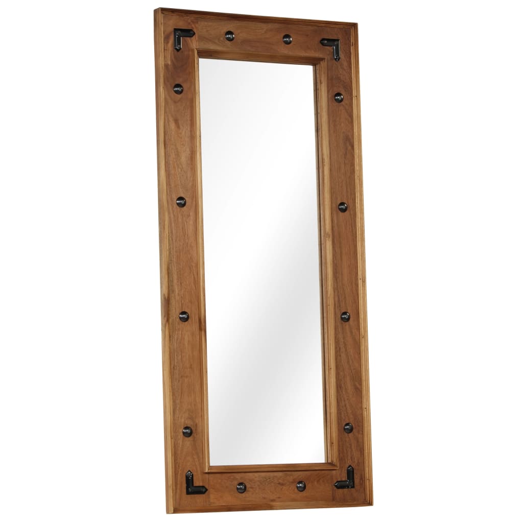 vidaXL Miroir Bois d'acacia massif 50 x 110 cm