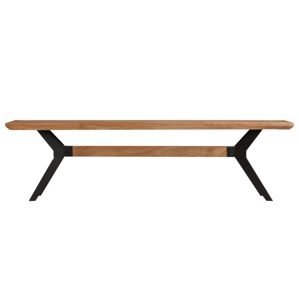 Panca Da Pranzo Legno Massello D'Acacia E Acciaio 160x40x45 Cm VidaXL 14 width=274
