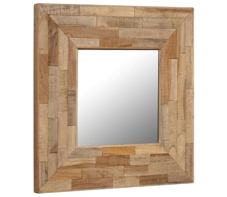 vidaXL Specchio in Teak di Recupero 50 x 50 cm