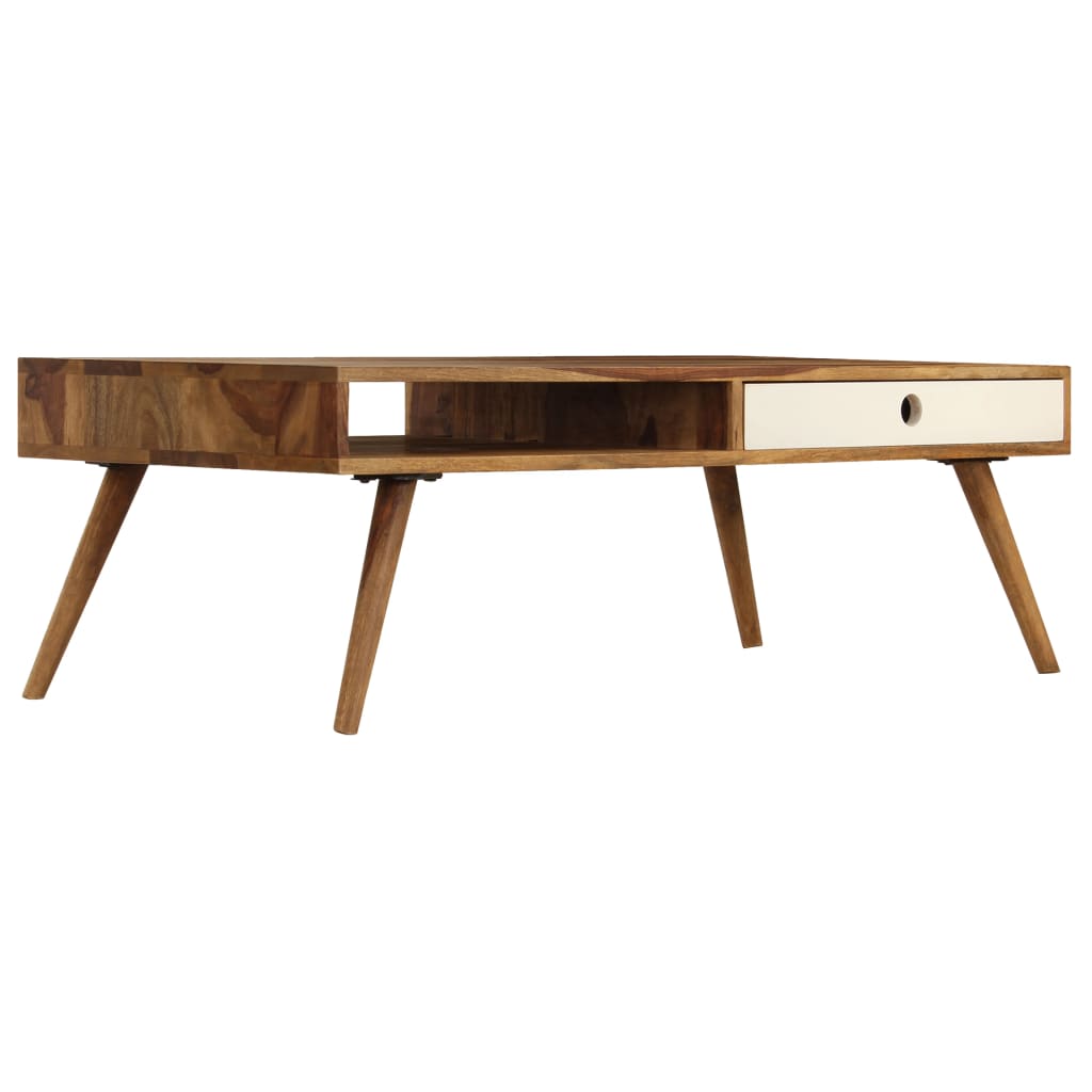 vidaXL Salontafel 110x50x35 cm massief sheeshamhout afbeelding