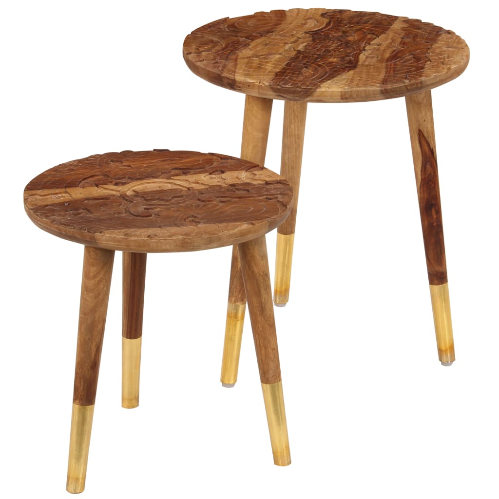 vidaXL Tables basses 2 pcs Bois solide de Sesham 