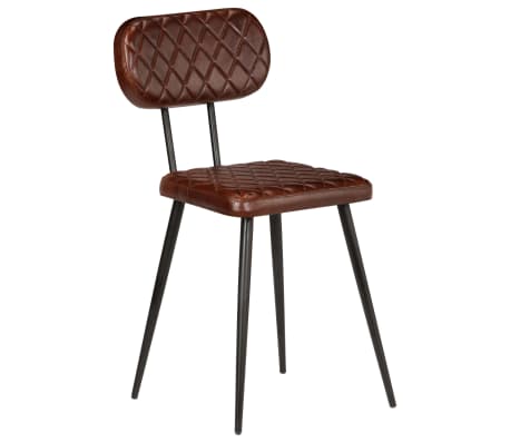 vidaXL Chaises à manger lot de 4 marron cuir véritable