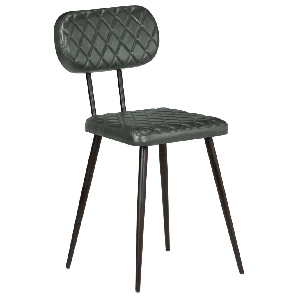 

vidaXL Eetkamerstoelen 2 st echt leer grijs