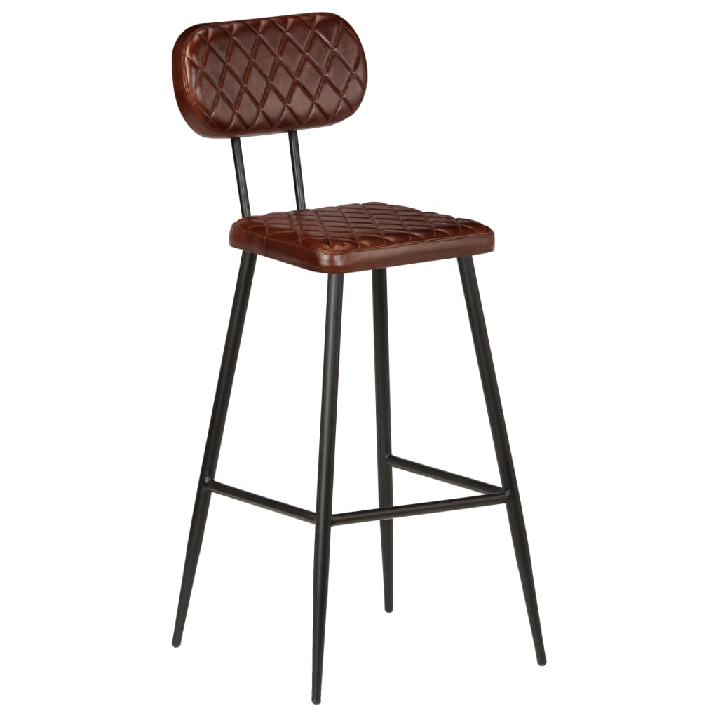 

vidaXL Barstoelen 2 st echt leer bruin