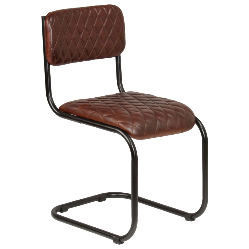 

vidaXL Eetkamerstoelen 2 st echt leer bruin