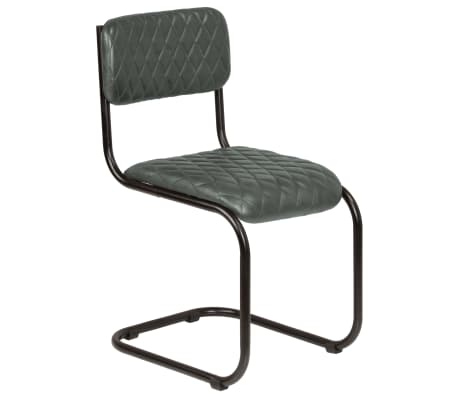 vidaXL spisebordsstole 2 stk. ægte læder grå