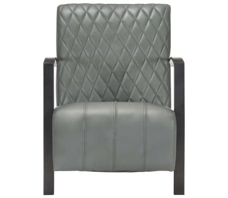 vidaXL Fauteuil echt leer grijs