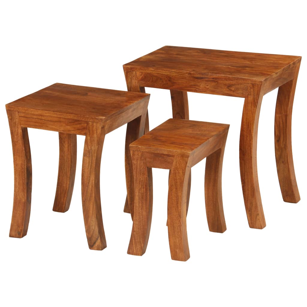 Sada hnízdových stolků 3 ks masivní akácie 50x35x50 cm hnědá - obrázek 15