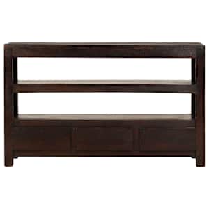 vidaXL TV spintelė, akacijos medienos masyvas, 90x30x55cm, tams. ruda