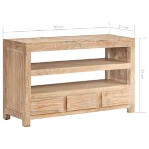 TV stolek z masivní akácie 90 x 30 x 55 cm světle hnědý - obrázek 10