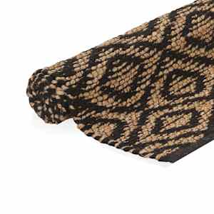 vidaXL Rank. austas kil., natūr. ir juod. sp., 160x230cm, džiut., aud.