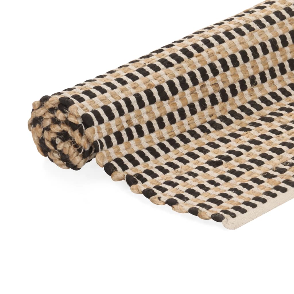 

vidaXL Vloerkleed 120x180 cm handgeweven jute naturel en zwart