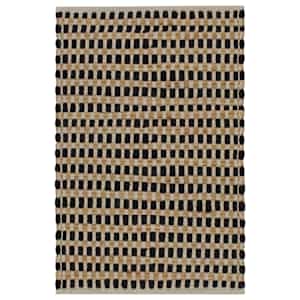 Ročno pletene kopalniške preproge iz jute naravne in črne - slika 2