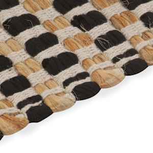 Ročno pletene kopalniške preproge iz jute naravne in črne - slika 4