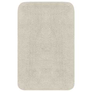 vidaXL Baderomsmattesett 3 stk stoff hvit