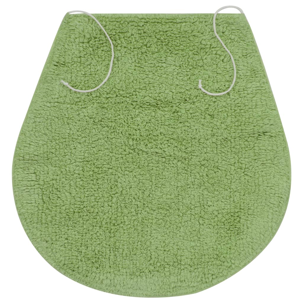 3 darabos zöld szövet fürdőszobaszőnyeg-garnitúra 