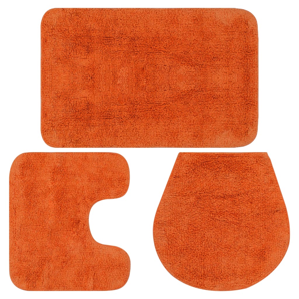 vidaXL Badematten-Set 3-tlg. Stoff Orange