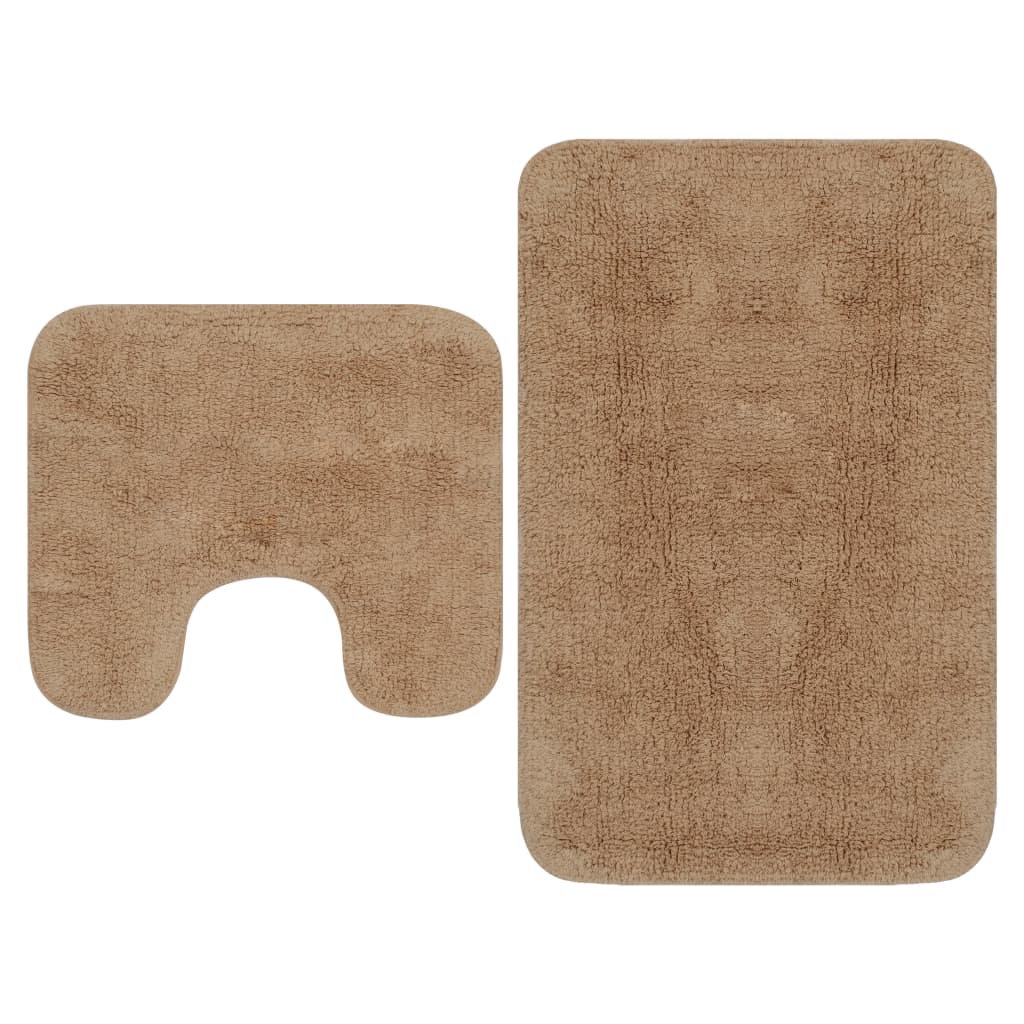 Badematten-Set 2-tlg. Stoff Beige - Image 2