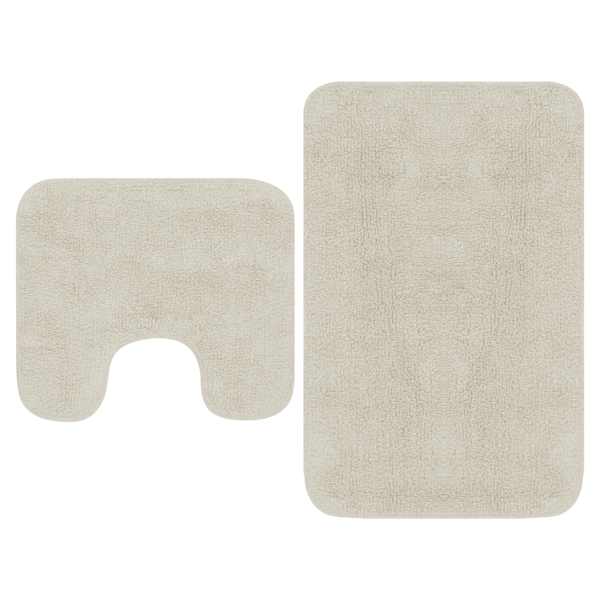 vidaXL vannitoamattide komplekt, 2-osaline, kangas, valge