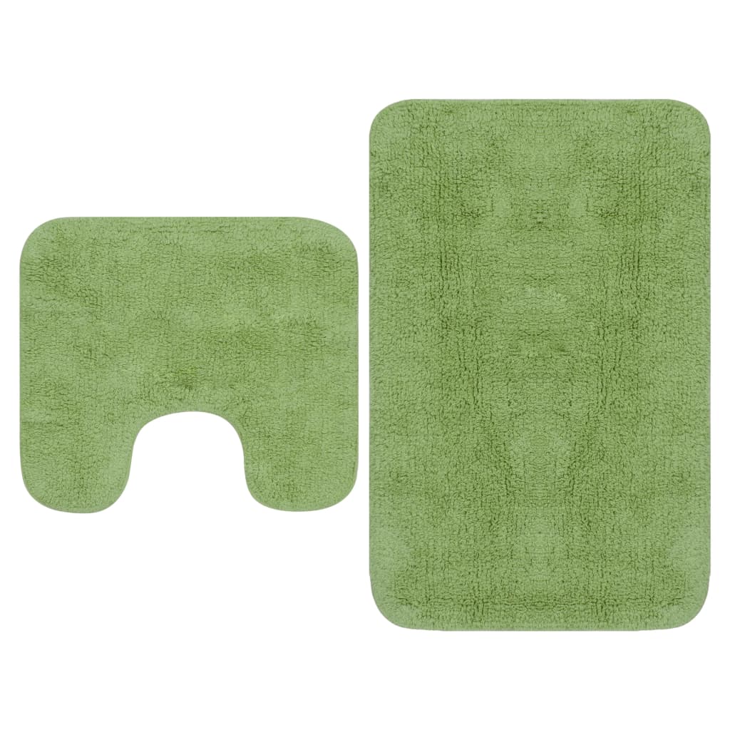 vidaXL Set covorașe baie, 2 buc., verde, material textil vidaXL