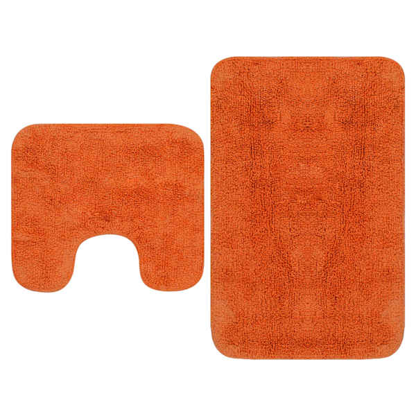vidaXL 2-osaline vannitoamattide komplekt, kangas, oranž