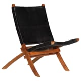 vidaXL Relaxstuhl Echtleder 59x72x79 cm Schwarz