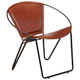 vidaXL Relaxing Chair Real Leather 69x69x69 cm Brown