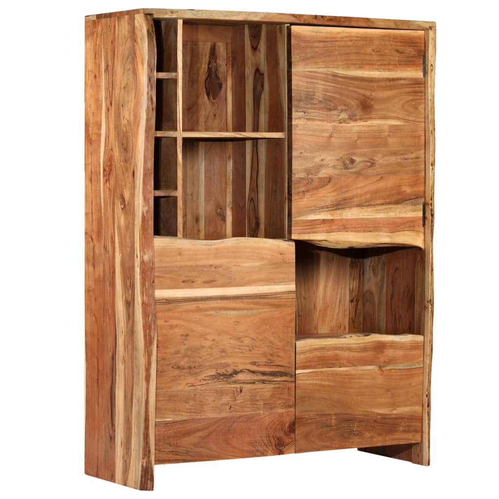 Weinschrank Akazienholz Massiv Naturkanten 100 x 40 x 137 cm kaufen
