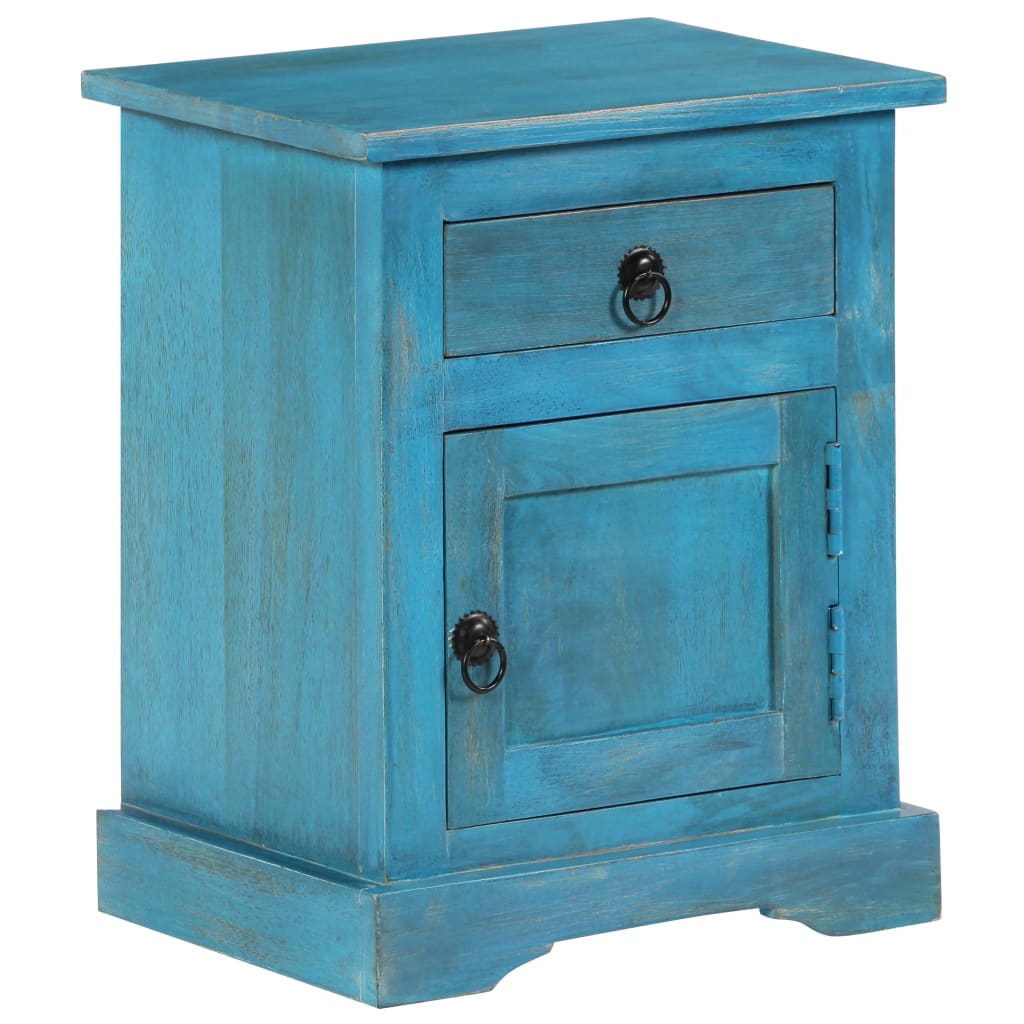 Nachtkastje 40x30x50 cm massief mangohout blauw image 16