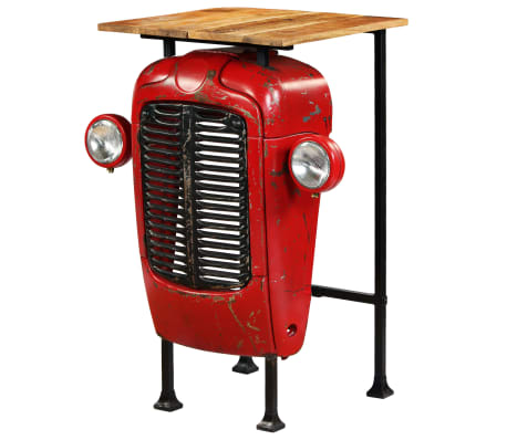 vidaXL Tractor Bar Table Solid Mango Wood Red 60x60x107 cm