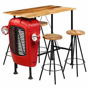 Barový set 5 kusů z masivního mangovníku 120 x 60 x 107 cm - obrázek 2