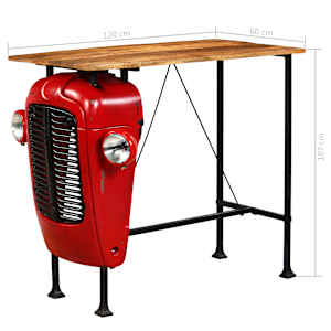 Barový set 5 kusů z masivního mangovníku 120 x 60 x 107 cm - obrázek 13