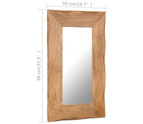 vidaXL Legno Massello di Rovere Specchio con Cornice Stile Vintage Rettangolare Decorazione Casa Specchiera Vetro 60x90 cm