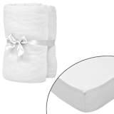 vidaXL Drap-housse pour lits à eau 2 pcs 160x200 cm Coton jersey Blanc
