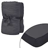 vidaXL Drap-housse pour lit à eau 2pcs 1,6x2 m Coton jersey Anthracite